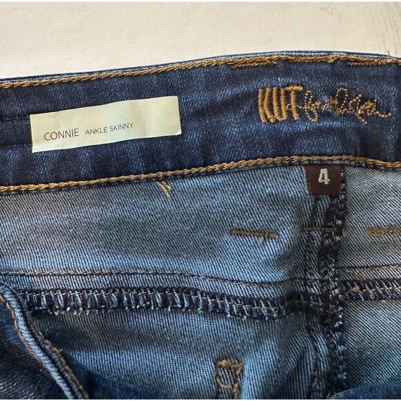Kut from the Kloth Connie Ankle Skinny Jeans Womens Size 4 Blue Denim Distressed - Picture 5 of 7